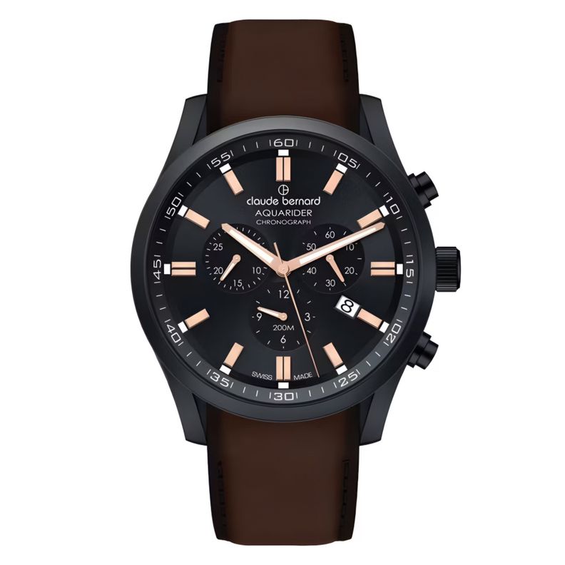 Reloj Claude Bernard Cronógrafo Cafe Hombre -0