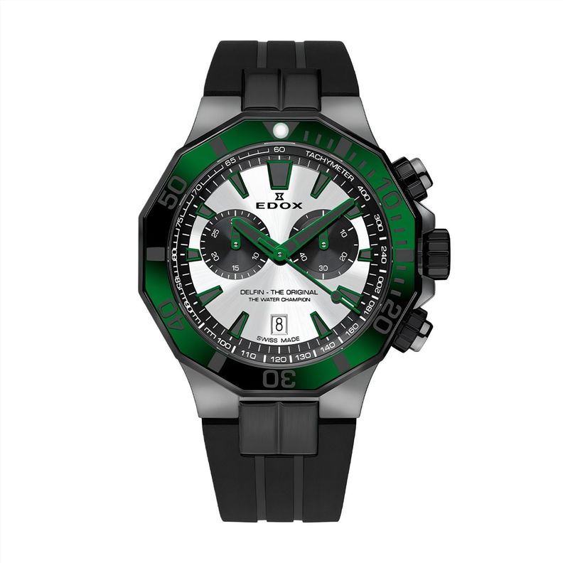 Reloj Edox Delfin The Original Chronograph Verde Hombre-0