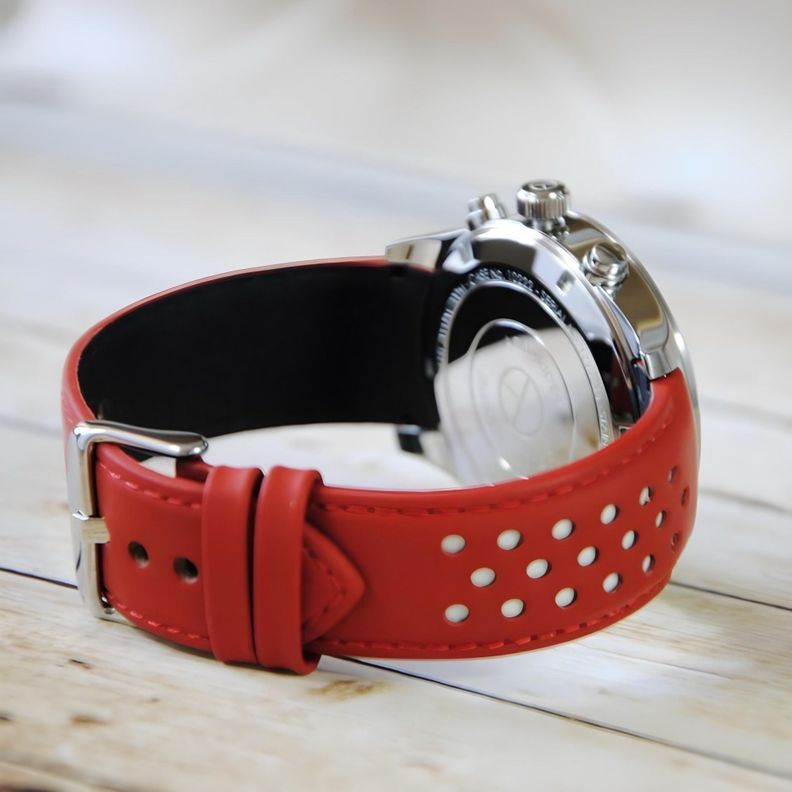 Reloj Claude Bernard Cronógrafo Cuero Rojo Hombre-2
