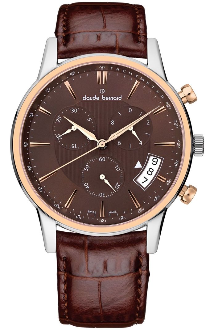 Reloj Claude Bernard Brown Chronograph Hombre -0