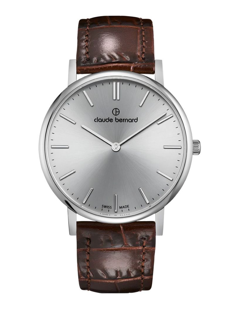 Reloj Claude Bernard Slim Line Esfera Plateada Hombre-0