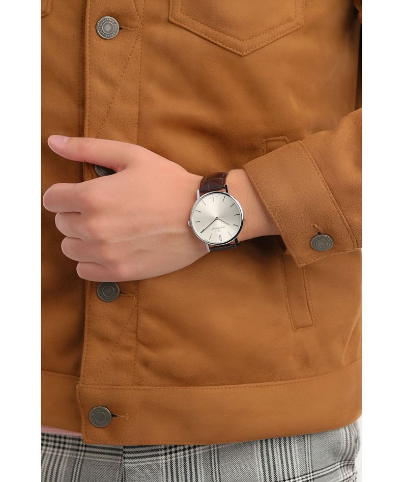 Reloj Claude Bernard Slim Line Esfera Plateada Hombre-1