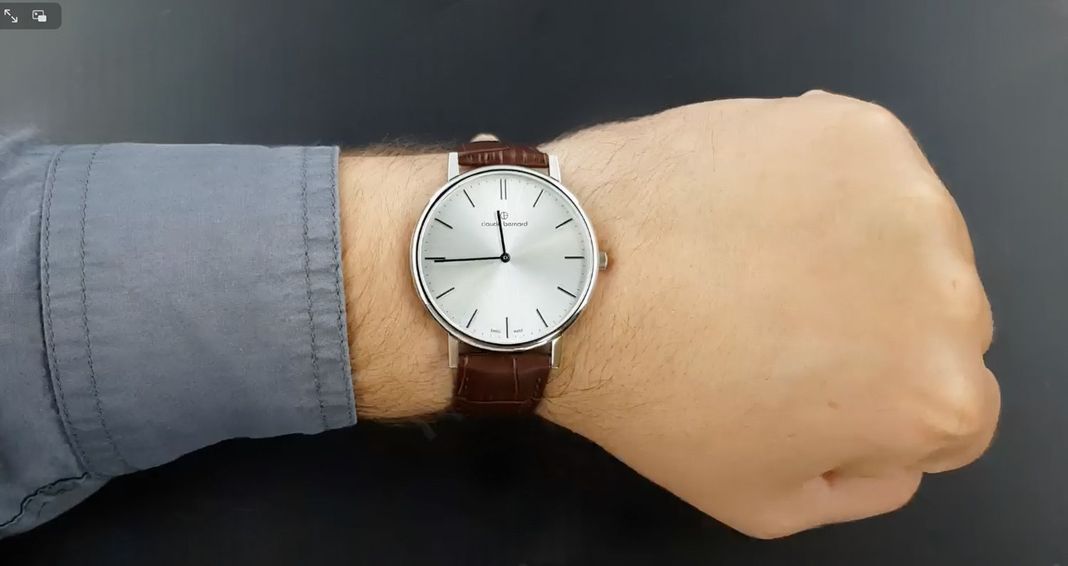 Reloj Claude Bernard Slim Line Esfera Plateada Hombre-2