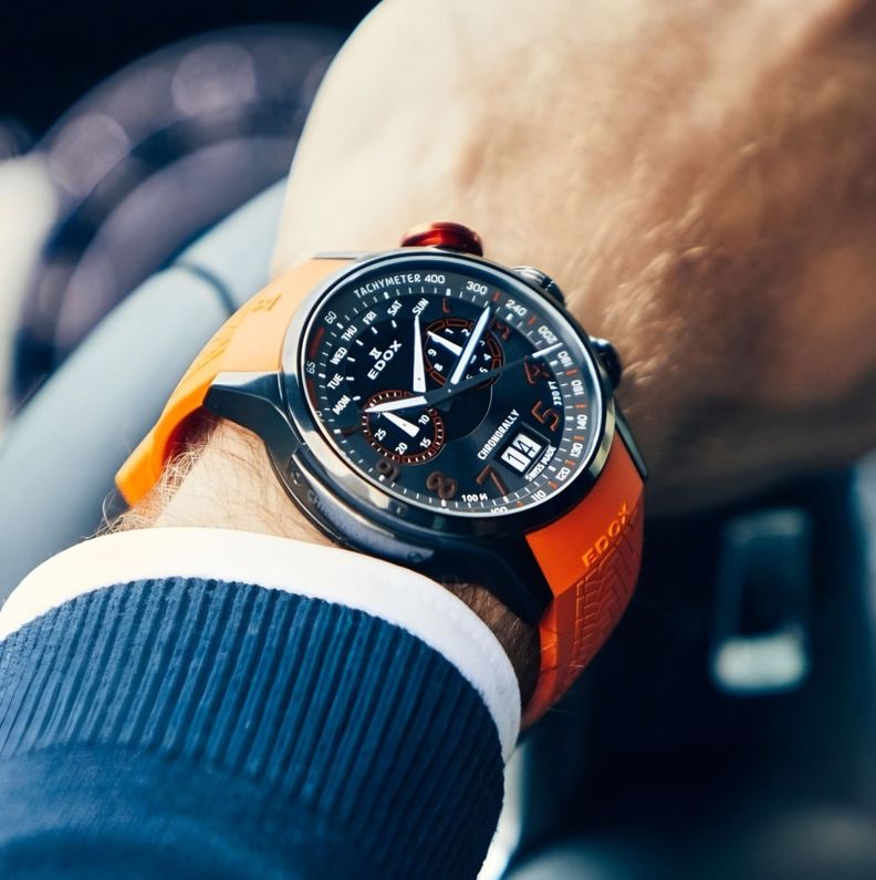 Reloj Edox Chronorally Chronograph Hombre-5