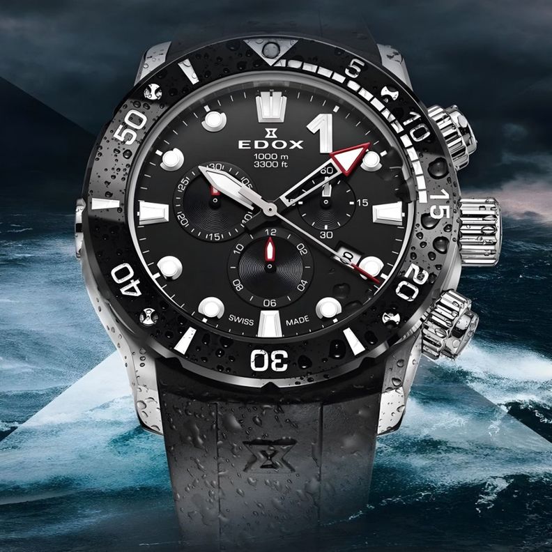 Reloj Edox Black Class One Chronograph Hombre-1