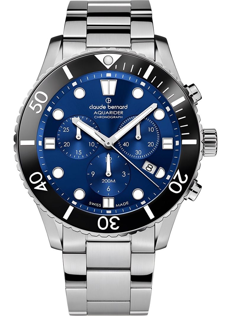Reloj Claude Bernard Aquarider Cronografo Azul Hombre-0
