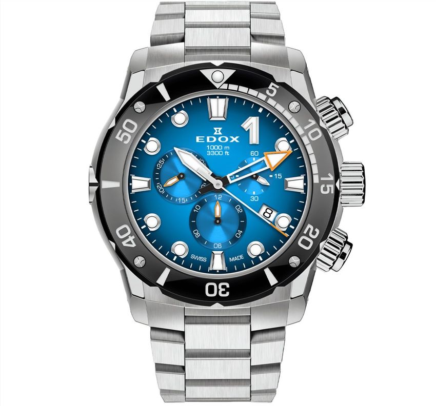 Reloj Edox Chronograph Esfera Azul Hombre-0