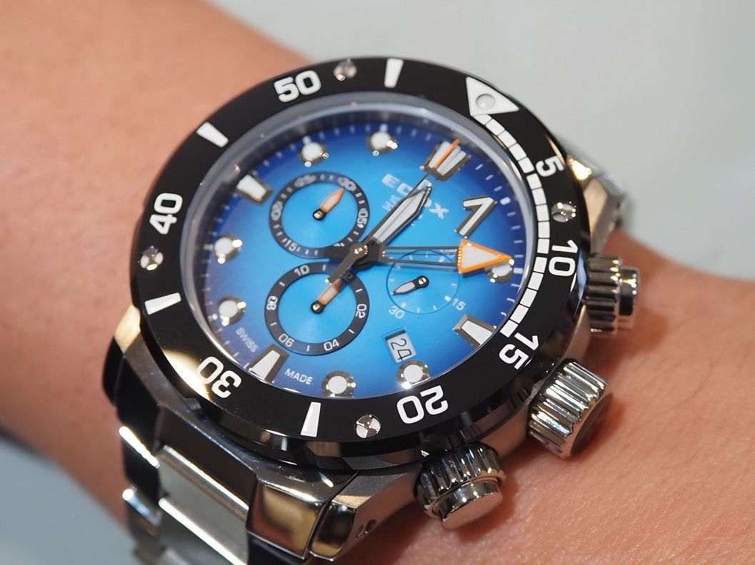 Reloj Edox Chronograph Esfera Azul Hombre-2