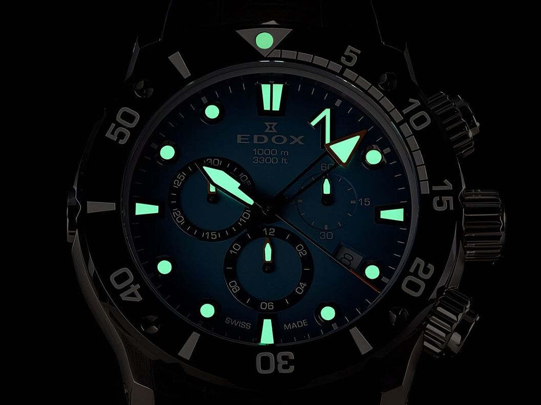 Reloj Edox Chronograph Esfera Azul Hombre-3