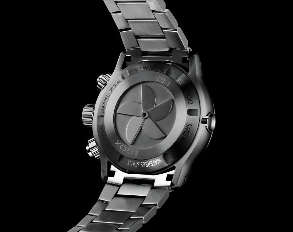 Reloj Edox Chronograph Esfera Azul Hombre-5
