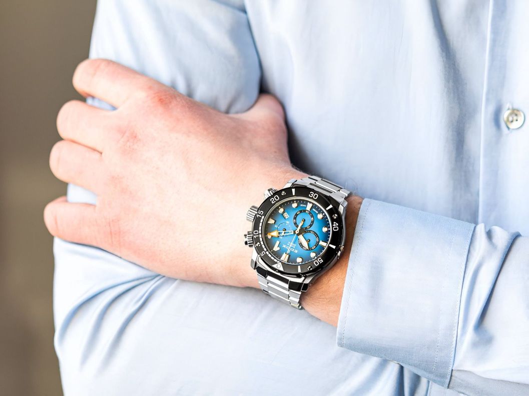 Reloj Edox Chronograph Esfera Azul Hombre-6