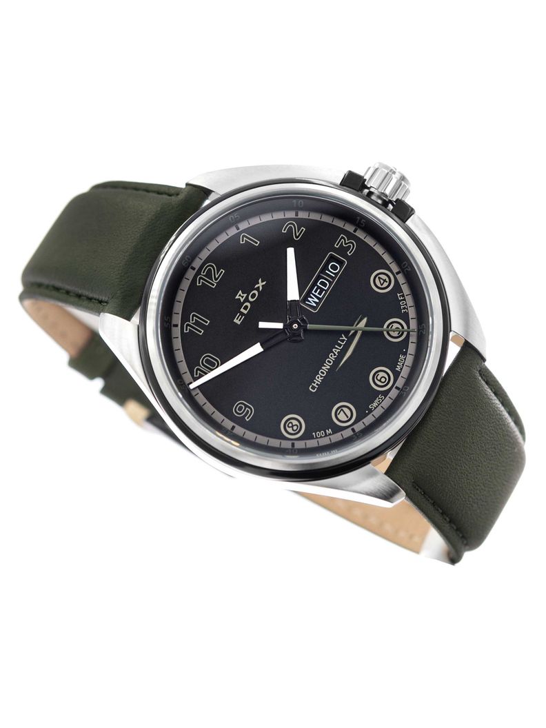 Reloj Edox Chronorally Green Hombre-1