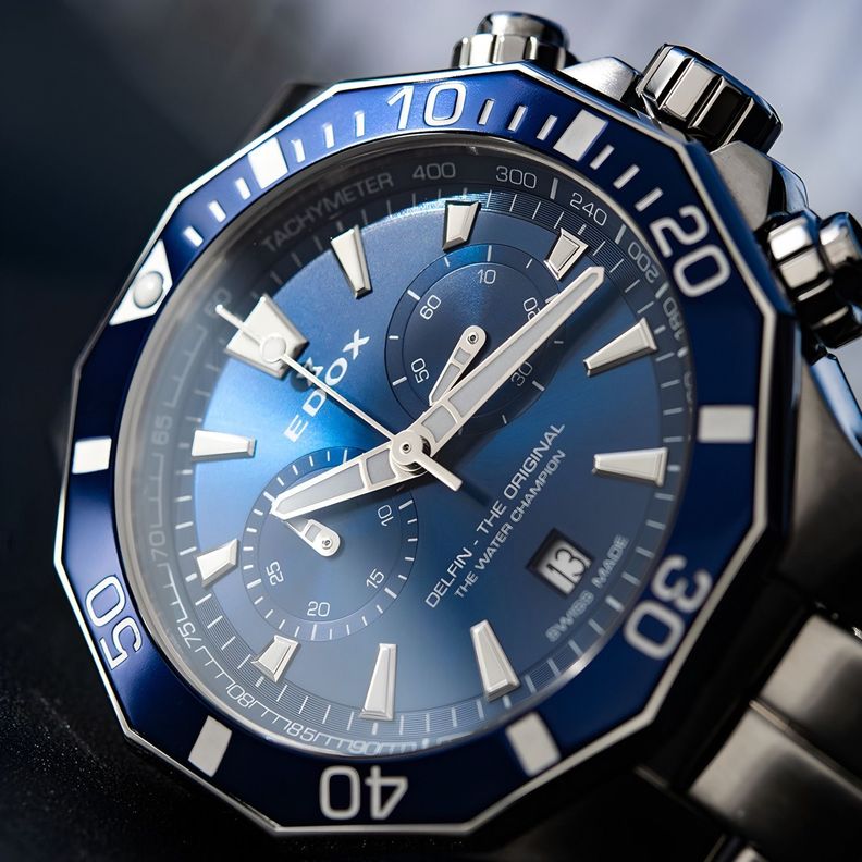 Reloj Edox Delfin The Original Chronograph Acero Hombre-3