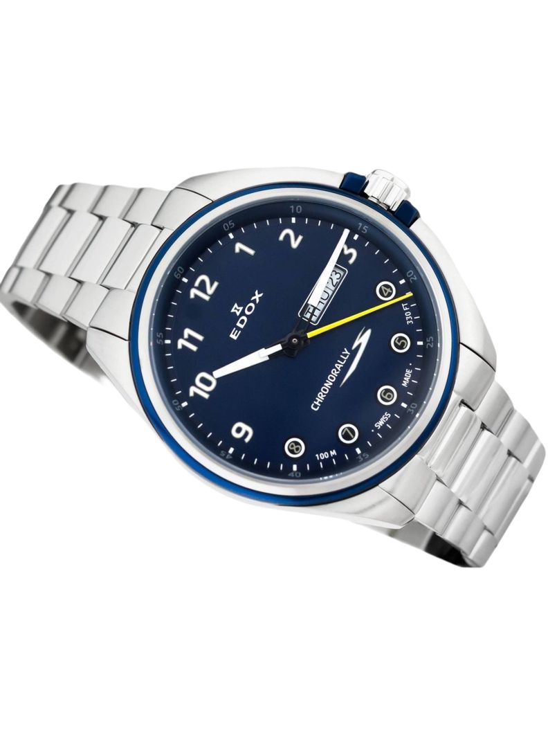 Reloj Edox Chronorally Acero Hombre-1