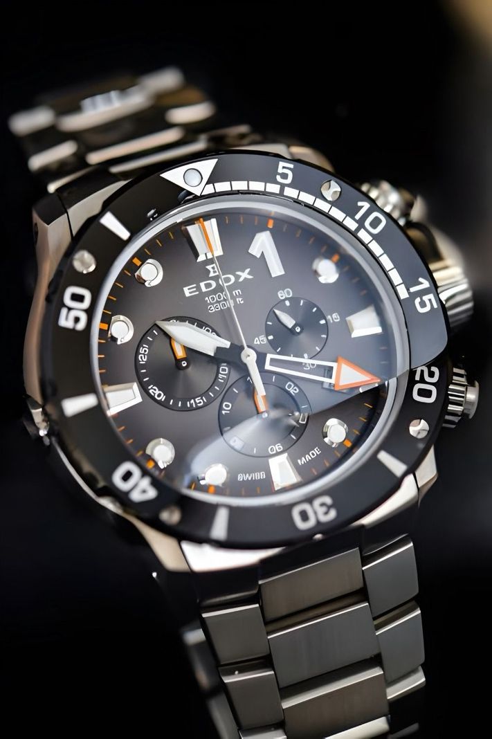 Reloj Edox Chronograph Esfera Negra Hombre-1