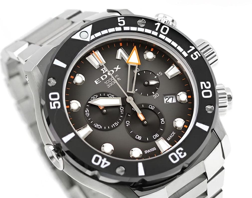 Reloj Edox Chronograph Esfera Negra Hombre-4
