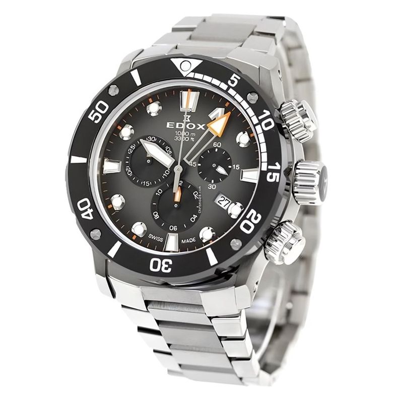 Reloj Edox Chronograph Esfera Negra Hombre-5