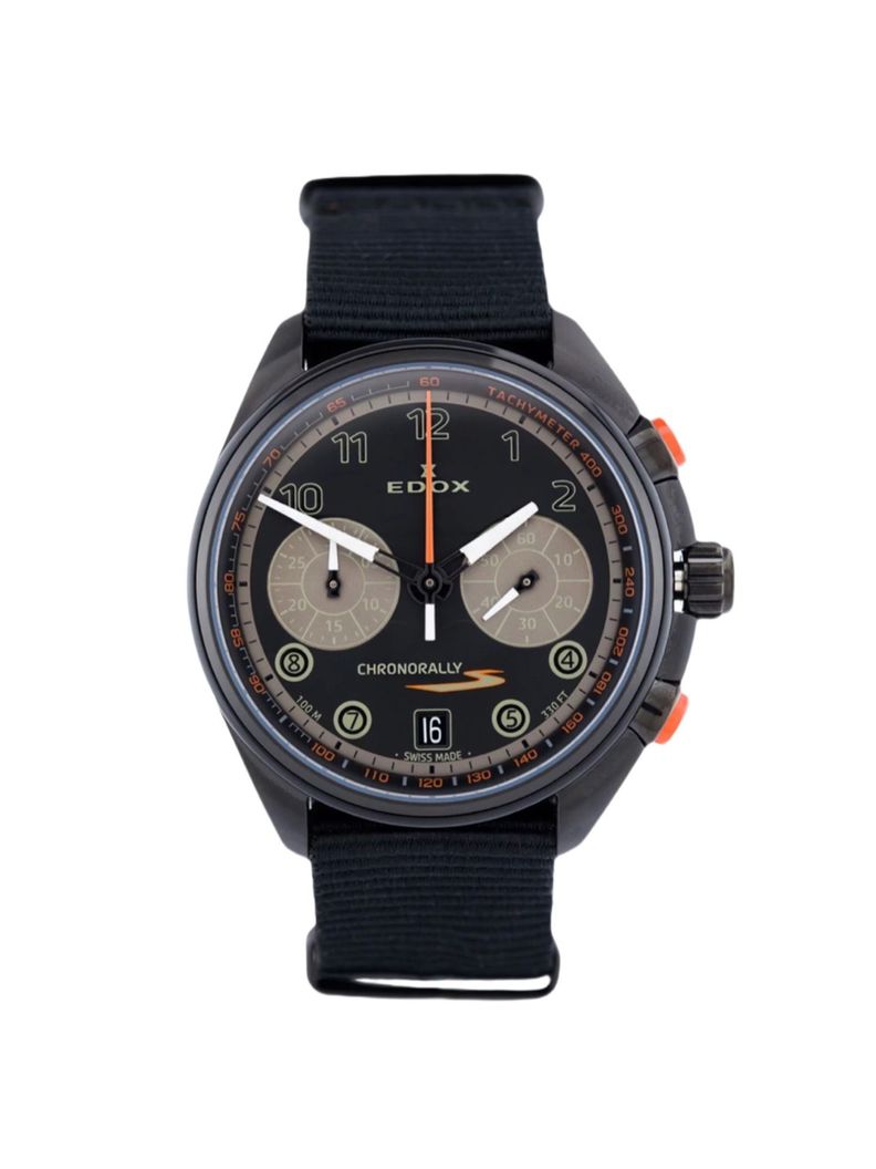 Reloj Edox Chronorally Black Hombre -0