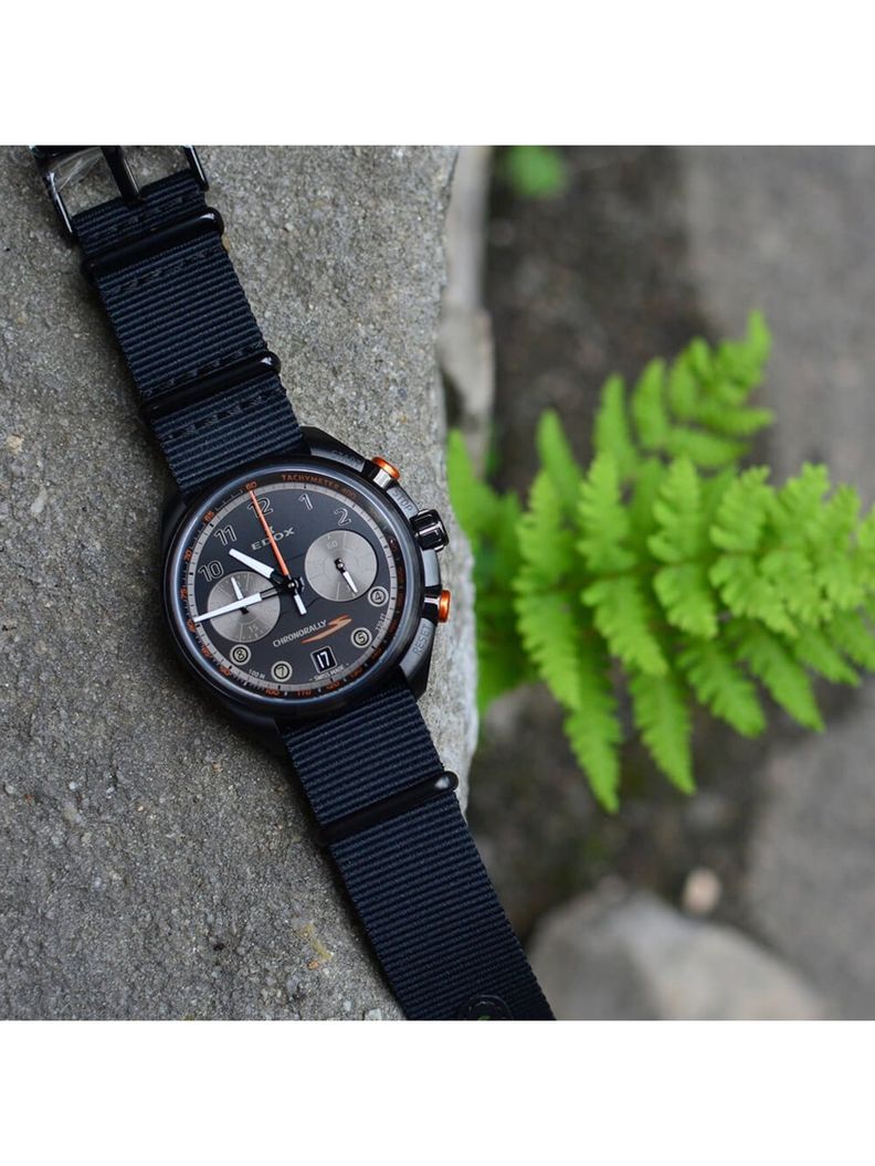 Reloj Edox Chronorally Black Hombre -5