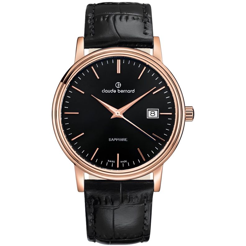 Reloj Claude Bernard Classic Negro Cuero-0