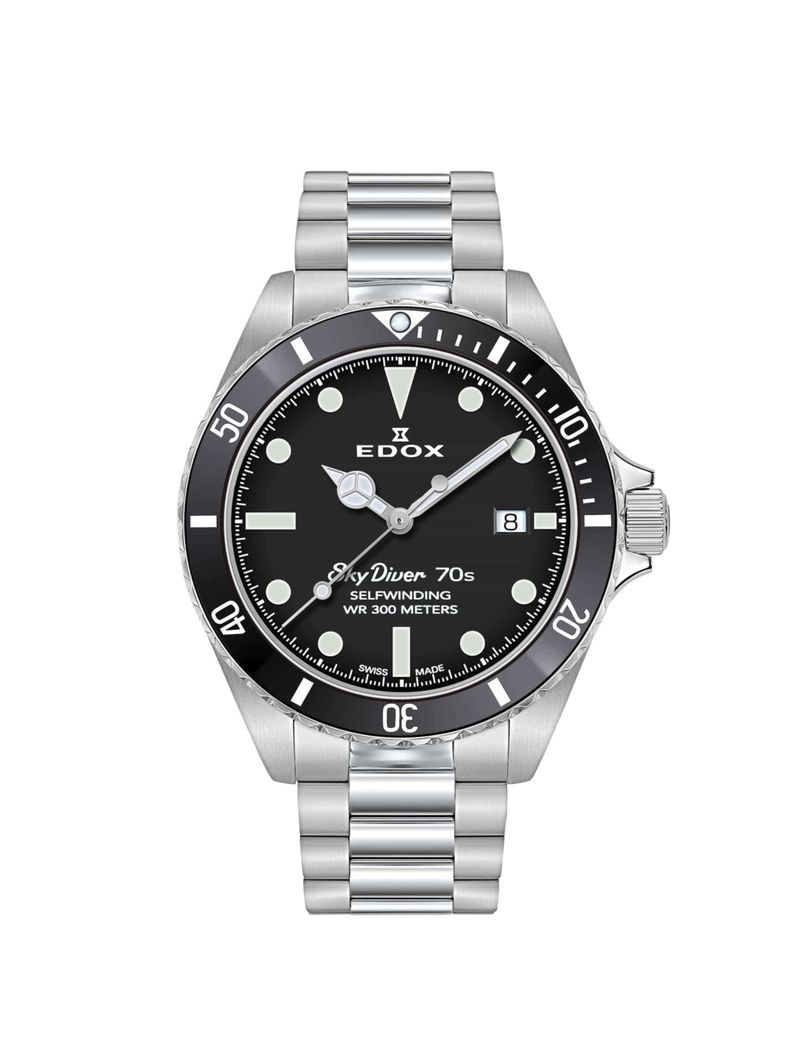 Reloj Edox Sky Diver Black Automatic Hombre -0