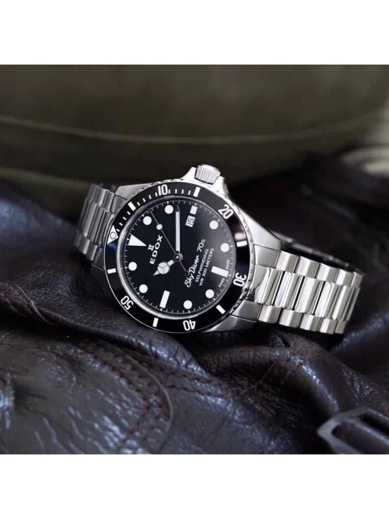 Reloj Edox Sky Diver Black Automatic Hombre -5