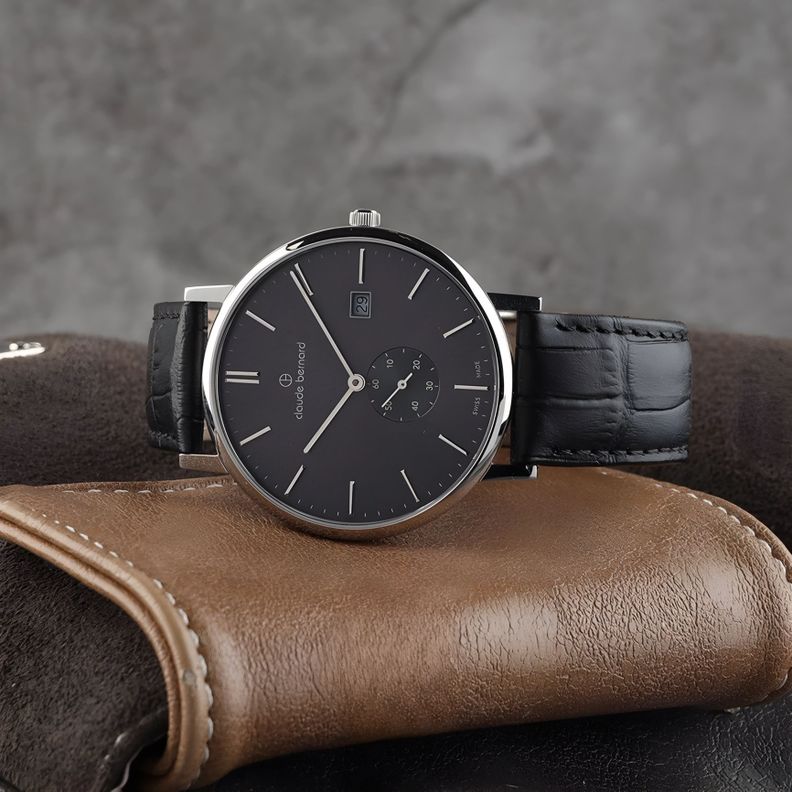 Reloj Claude Bernard Classic Esfera Negra 41mm Hombre-1