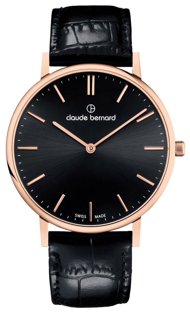 Reloj Claude Bernard Black  Slim Line 41mm Hombre -0