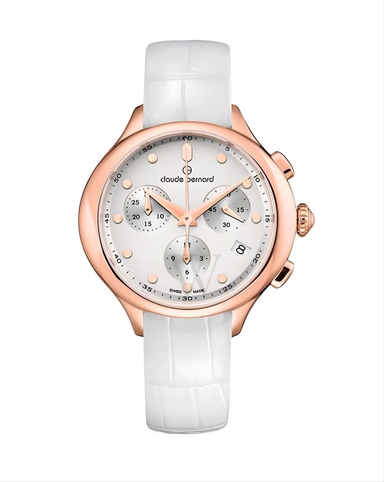 Reloj Claude Bernard White Chronograph Mujer-0
