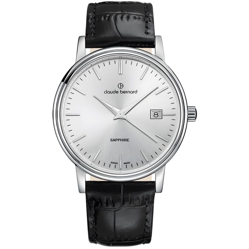 Reloj Claude Bernard Classic 42mm Hombre Cuero Negro-0