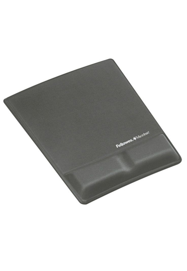 Mouse Pad Reposa / Apoya Munecas Gris Hilado Diseno 2
