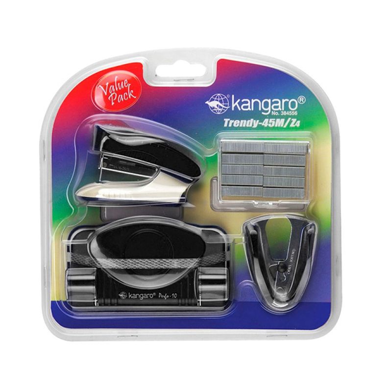 Set Perforadora + Corchetera + Corchetes + SacaCorchetes Trendy 45M/Z4 negro-0