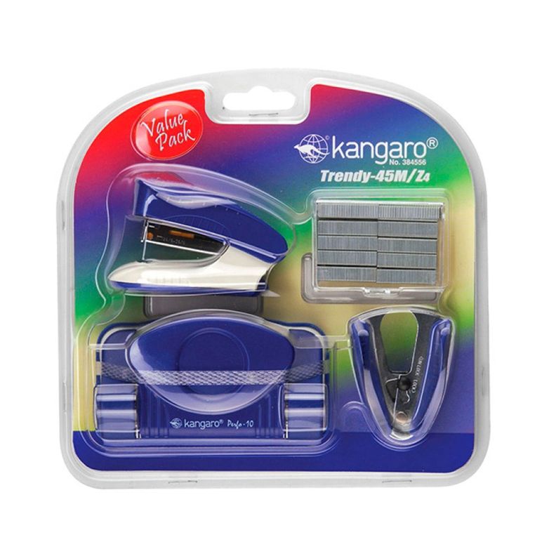 Set Perforadora + Corchetera + Corchetes + SacaCorchetes Trendy 45M/Z4 azul-0