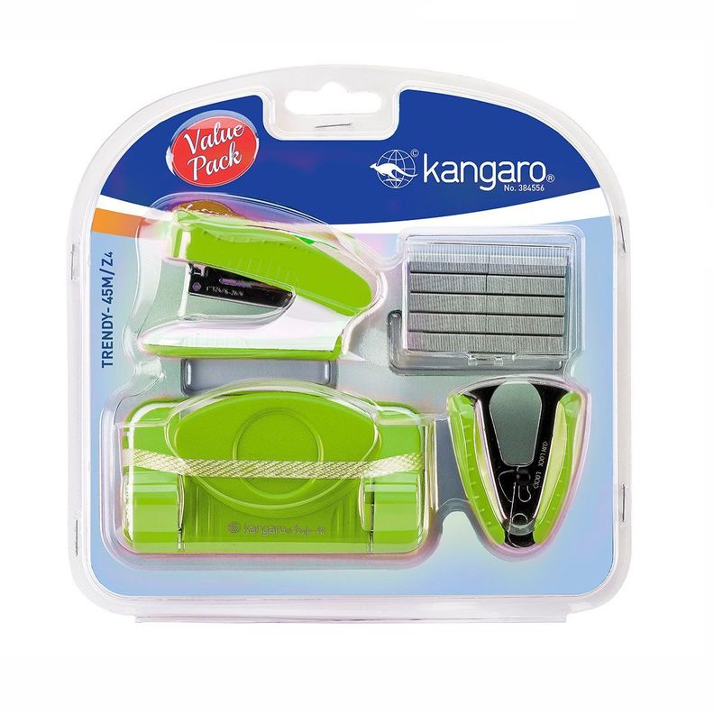 Set Perforadora + Corchetera + Corchetes + SacaCorchetes Trendy 45M/Z4 verde-0