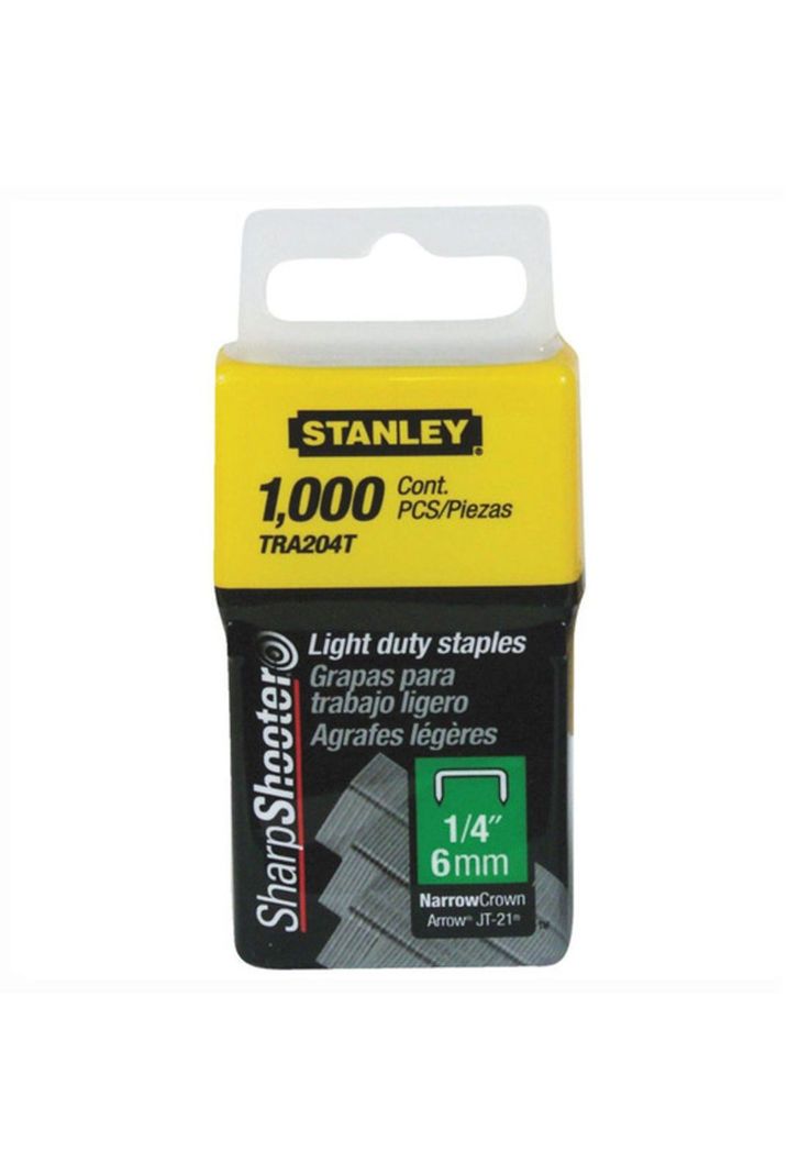 Corchetes 204T 1/4" 1000 unidades Gris