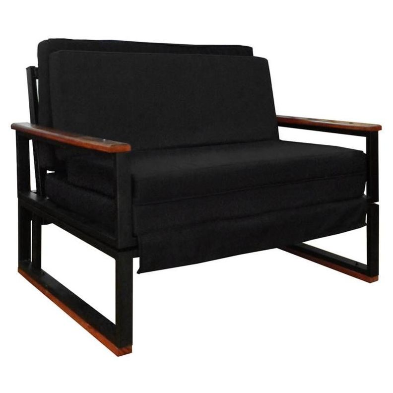 Futon Metalico Folk  1.5 Plazas  3 Posiciones  -  Negro-0