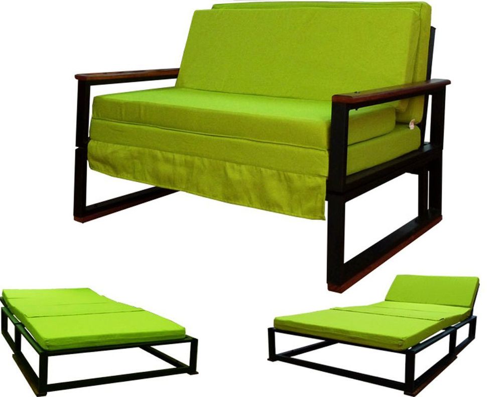 Futon Metalico  Folk 1.0 Plazas 3 Posiciones  -  Verde Pistacho-1