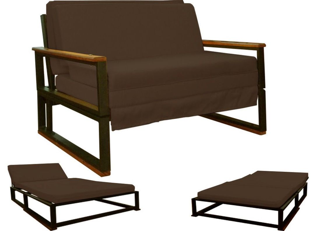 Futon Metalico Folk  1.0 Plaza 3 Posiciones  -  Chocolate-1