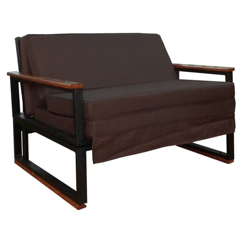 Futon Metalico Folk  1.0 Plaza 3 Posiciones  -  Chocolate-0