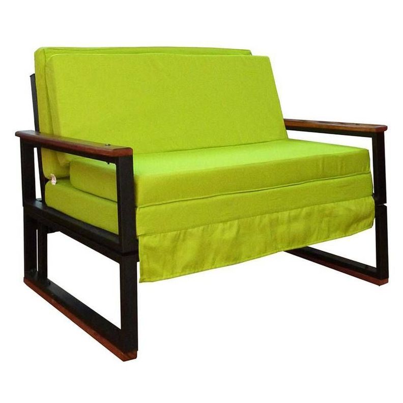 Futon Metalico Folk  1.5 Plazas  3 Posiciones   -  Verde Pistacho-0