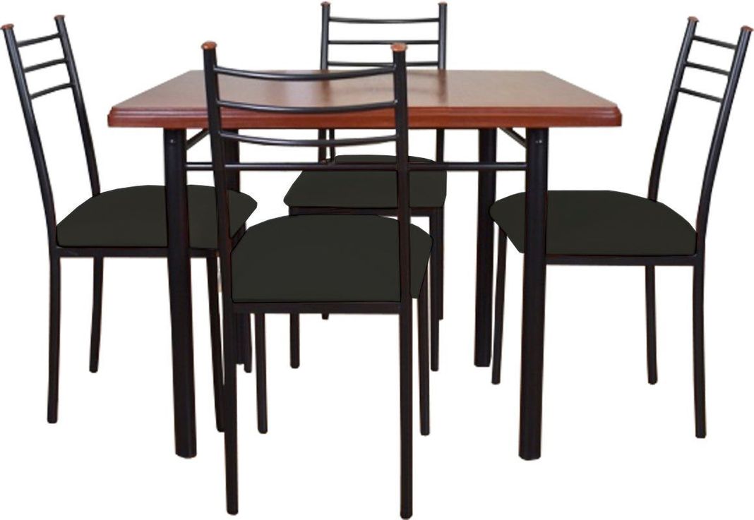 COMEDOR RANCO 4 SILLAS NEGRO