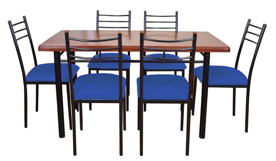 COMEDOR RANCO 6 SILLAS AZUL-0