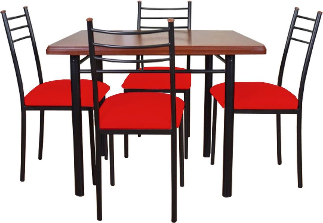 COMEDOR RANCO 4 SILLAS ROJO-0