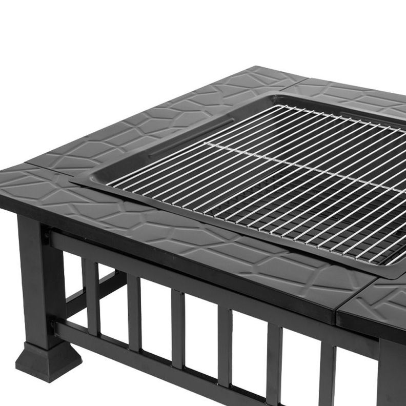 Fogon Brasero Metal 81x81cm Con Rejilla Luxor Quincho Patio-1