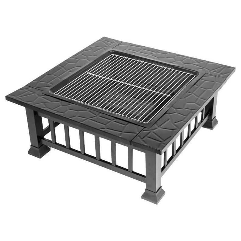 Fogon Brasero Metal 81x81cm Con Rejilla Luxor Quincho Patio-3