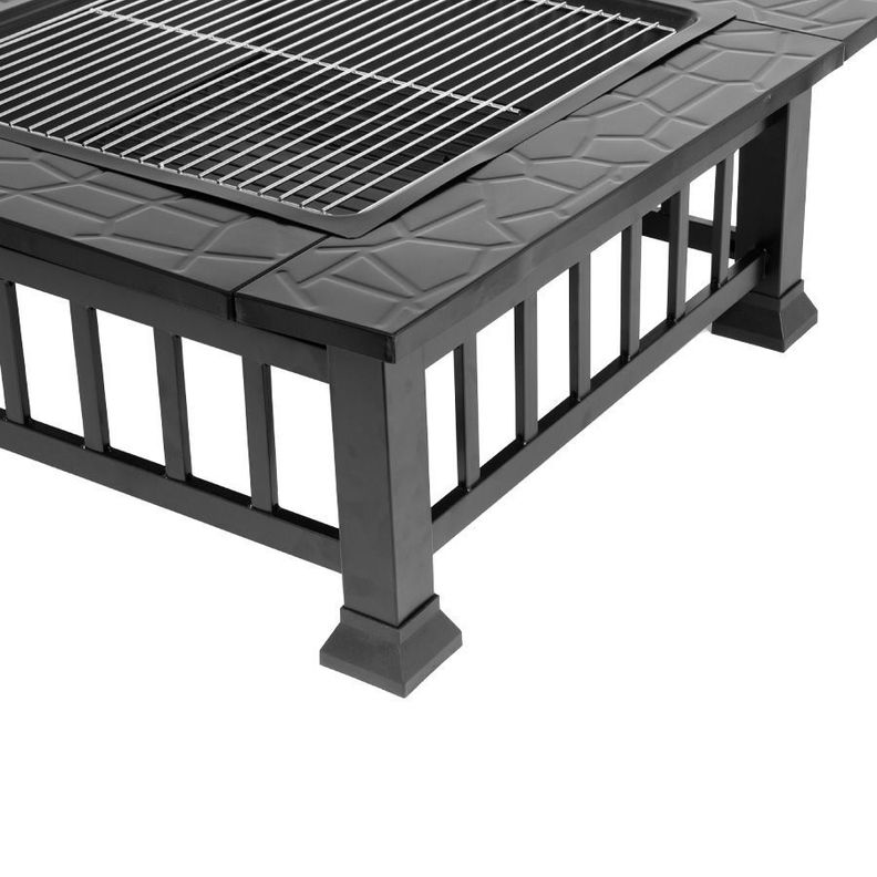 Fogon Brasero Metal 81x81cm Con Rejilla Luxor Quincho Patio-4