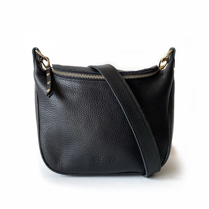 Bandolera de cuero modelo FELICIA Negra Negro