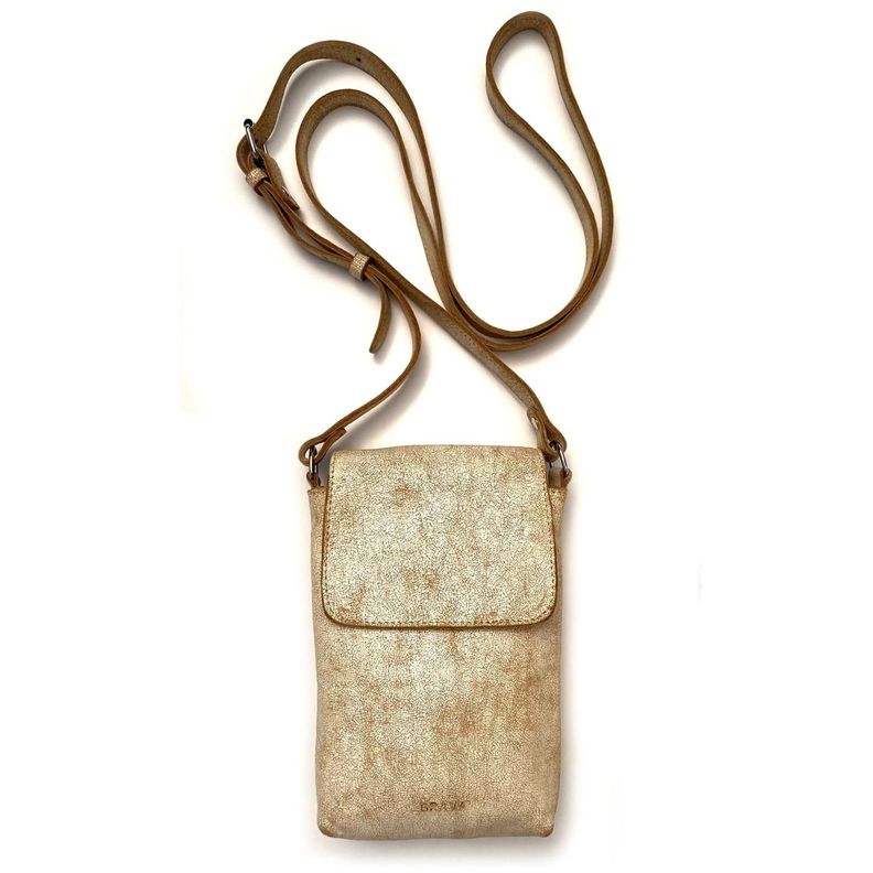 Portacelular - Cell Bag de cuero modelo MARTHA Off White Beige