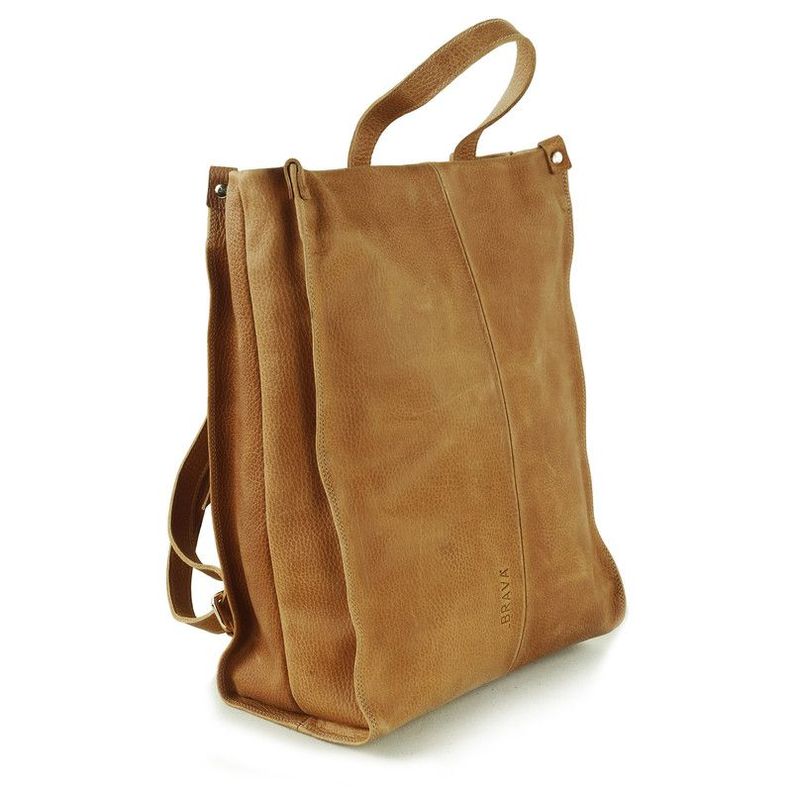 Mochila de cuero modelo Isabel Miel-1