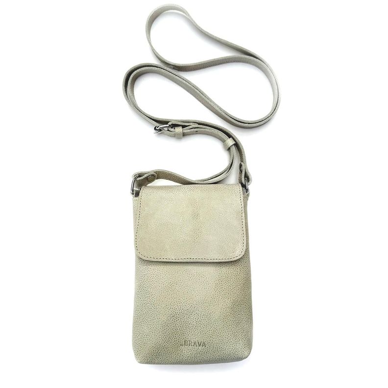 Portacelular - Cell Bag de cuero modelo MARTHA Hueso Crema